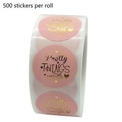 500pcs Pretty Things Inside Sticker Gold Foil Seal Label Scr