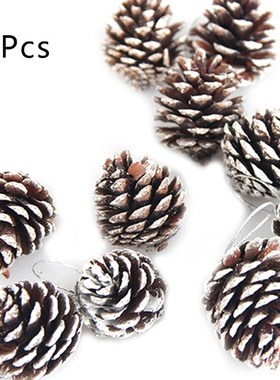 6Pcs Pine Cones String Pendant Natural Wood Christmas Tree D