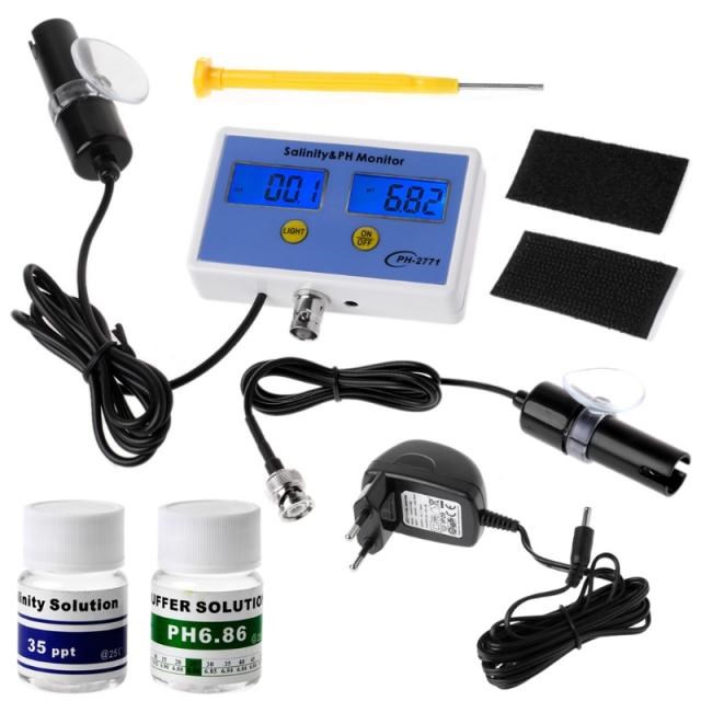 2in1 Digital Salinity & PH Meter Water Quality Monitor Test