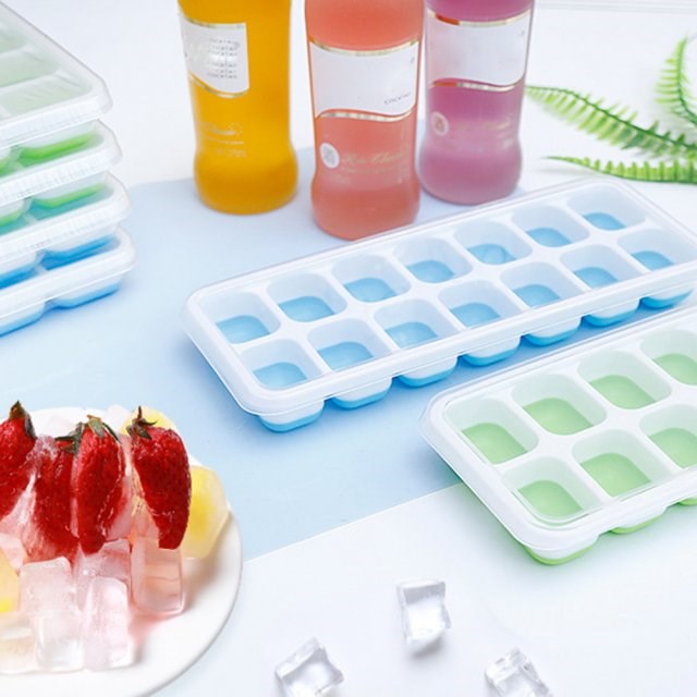 14 Grid Plastic Ice Cube Tray Mold DIY Popsicle Ice Cube Fre