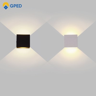 6W 12W lampada LED Aluminium wall light rail project Square