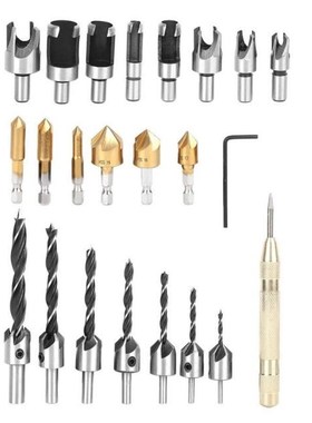 23Pcs Claw-Type Chamfer Drill Bit Hex Set 适用于 Woodworking