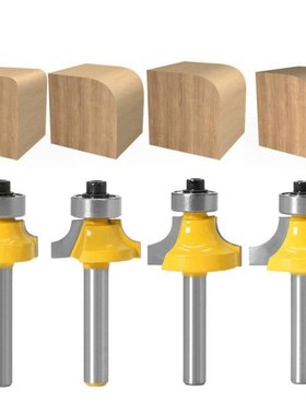 4PC 1/4 Inch Shank Carbide Round Over Edging Router Bit 6.35