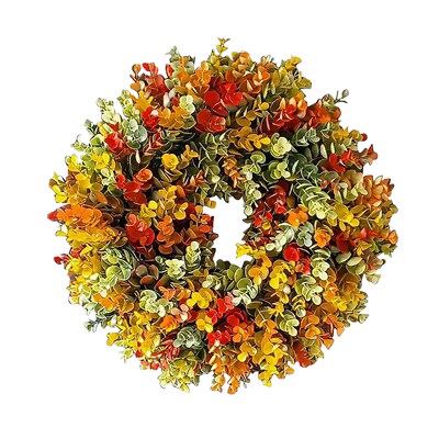 Autumn Eucalyptus Wreath Artificial Thanksgiving Rustic Euca