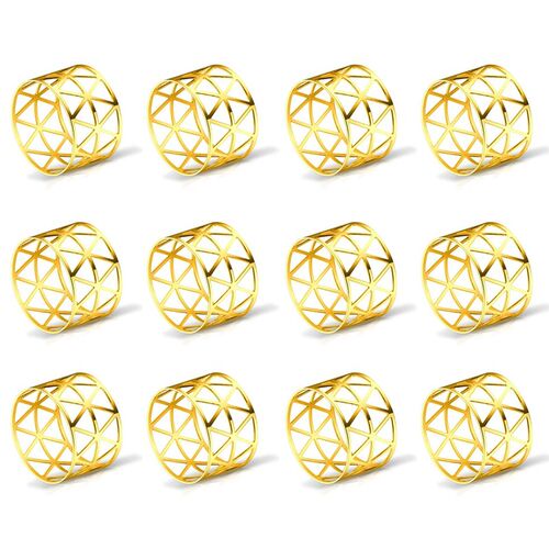 12 Pcs of Round Mesh Napkin Ring Holder, Table Set Suitable