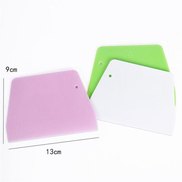 3 Pcs Plastic Spatula White Baking Pastry Tools Dough Scrape