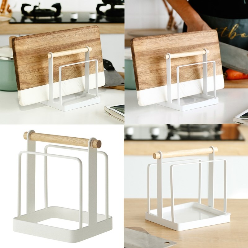 Simple Design Double-side Pot Lid Holder Durable Cutting Boa