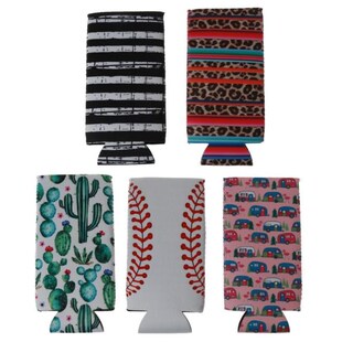 5Pcs Perfect 适用于 12oz Slim Can Cooler Neoprene Beer Cooli