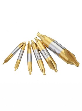 6pcs/1set Titanium Plated High Speed Steel Center Drill Set