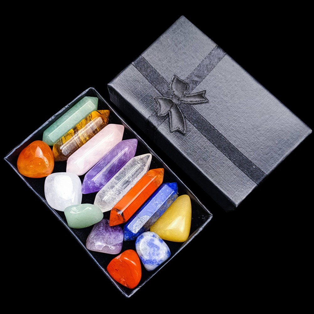Chakela Healing Gemstones Hexagonal Crystal Chakra Stone Set