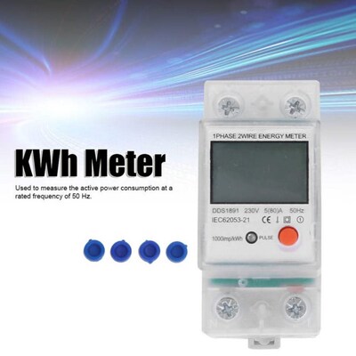 DDS1891 Single Phase Electric Meter 2P DIN-Rail Power Energy