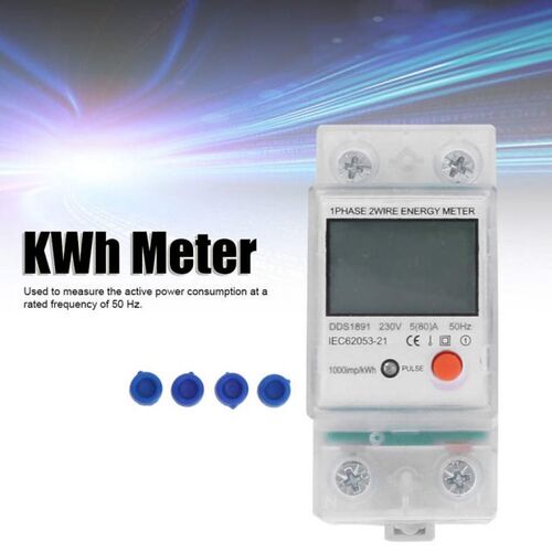 DDS1891 Single Phase Electric Meter 2P DIN-Rail Power Energy