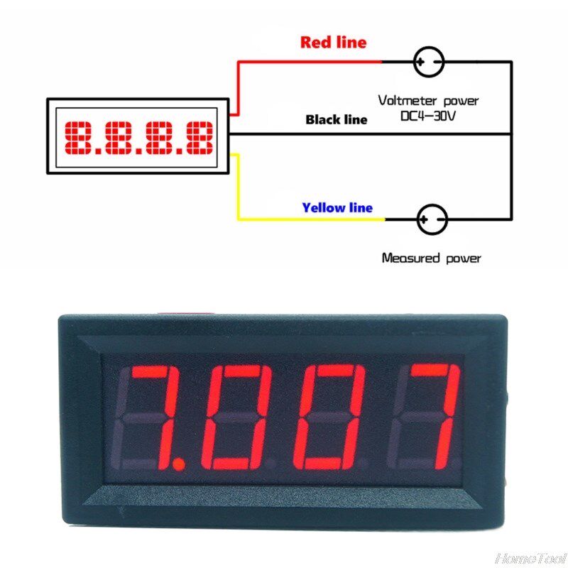 DC 0-99.99V (100V) 4-digits 0.56inch Digital Voltmeter 3Wire