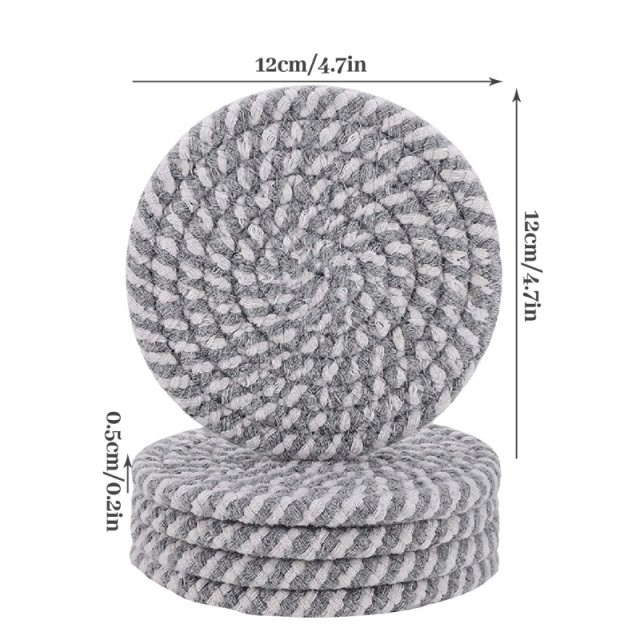 10 Pcs Cotton Coasters Absorbent Drink Coasters Set Handmade