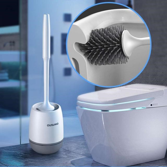 Bathroom Toilet Bowl Cleaning Brush Silicone Soft Bristle TP