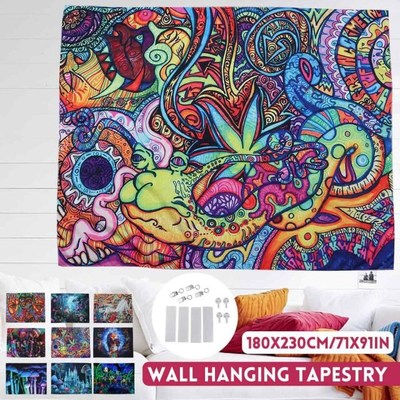 Mandela Wall hanging Tapestry psychedelic pattern yoga throw