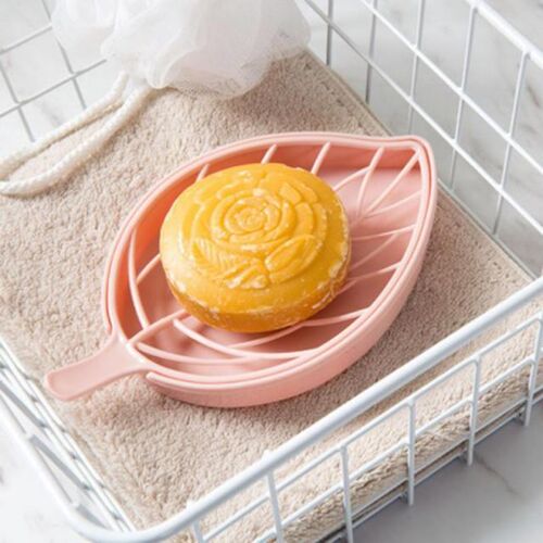 1PC Soap Container Plastic Soap Dish Leaf Shape Double Layer