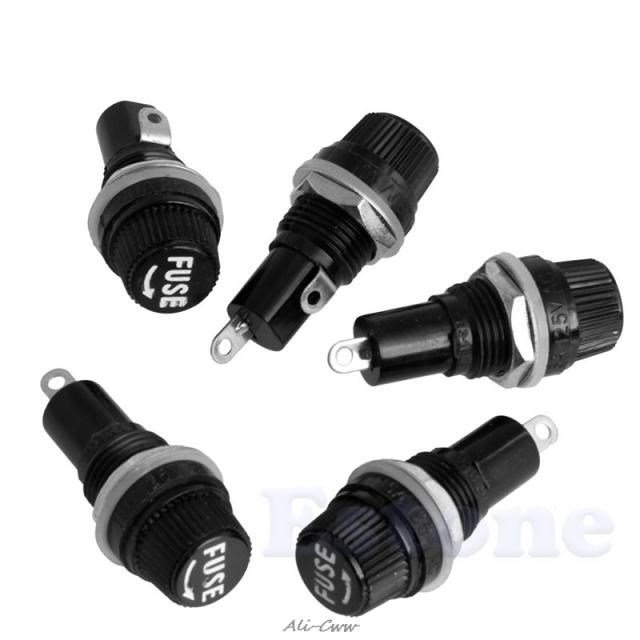 5pcs 10A Chassis Panel Mount Fuse Holder Socket适用于 5*20-封面