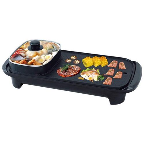 2 in 1 Multifunction Cooker Shabu Pot Hot Pot Fryer Griddle
