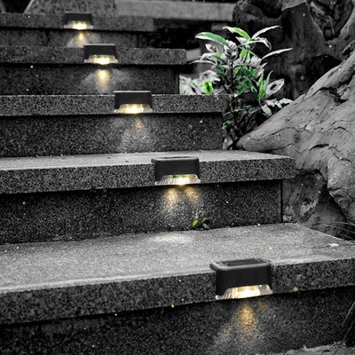 4pcs LED Solar Stair Lamp Waterproof Outdoor Garden Pathway