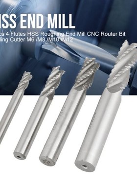 Hot Sale 4pcs/lot 4 Flutes HSS Roughing End Mill CNC Router