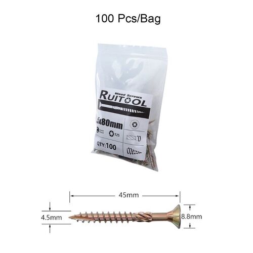 100pcs T25 Plum Blossom Self Tapping Screws Deck Wood Bindin