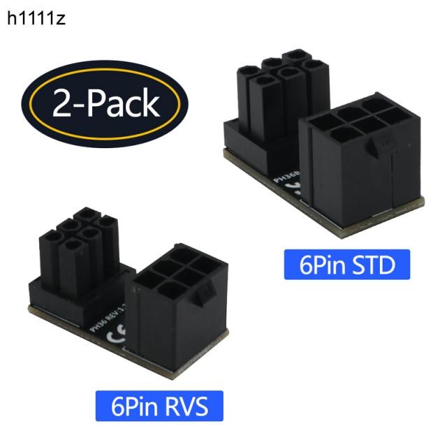 ATX 6Pin Female to 6pin Male 180 Degree Angled Adapter Up An
