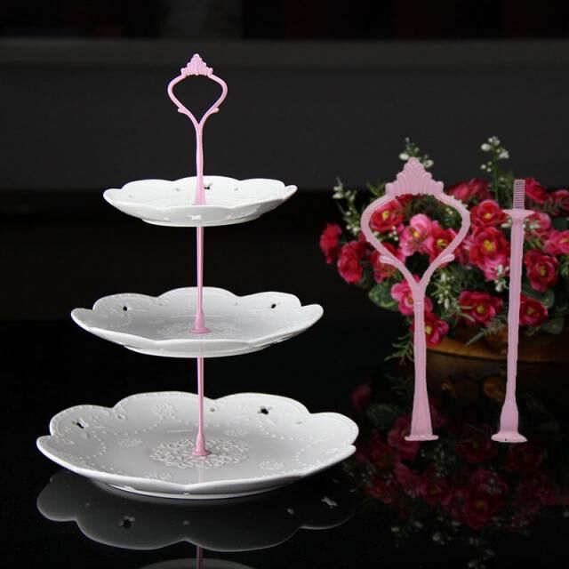 1 set 2 or 3 tier cake plate stand(plate not include) handle