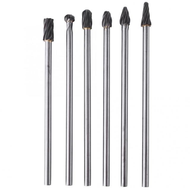 6pcs Tungsten Carbide Aluminum Rotatory Files Burr Set 6mm S