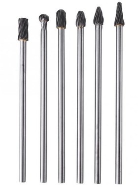 6pcs Tungsten Carbide Aluminum Rotatory Files Burr Set 6mm S