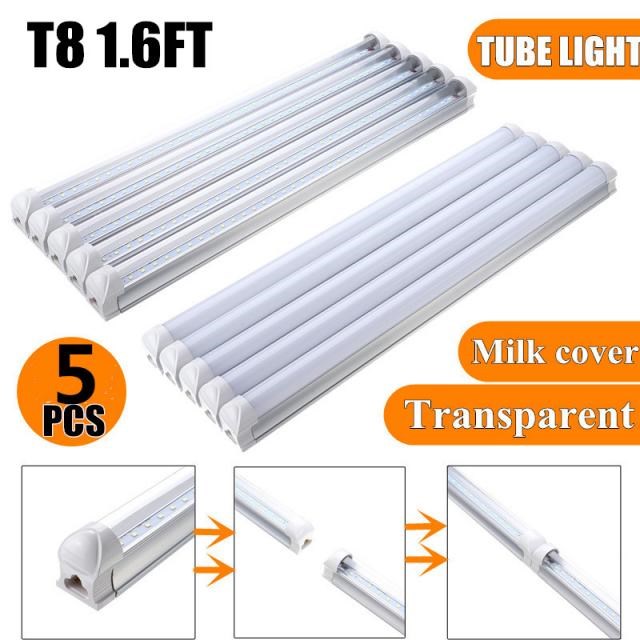 5PCS/Set 1.6FT T8 LED Tubes AC85-265V 50cm T8 G13 12W SMD283