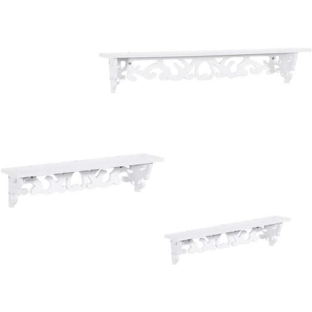 WPC 3PC Wall Floating Shelf Shabby Bookshelf Home Office Dis