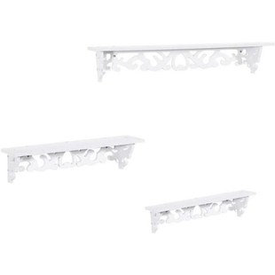 WPC 3PC Wall Floating Shelf Shabby Bookshelf Home Office Dis