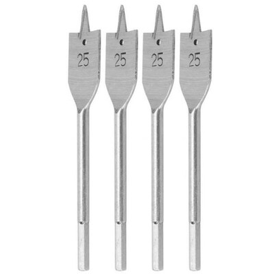 schaar 4Pcs Flat Wood Drill Bit Set High Carbon Steel Woodwo