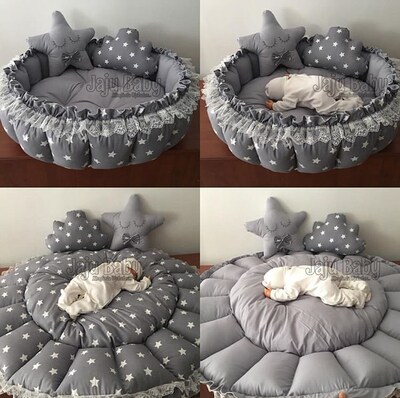 Jaju Baby Special Handmade Gray Starry Pattern Design Retrac