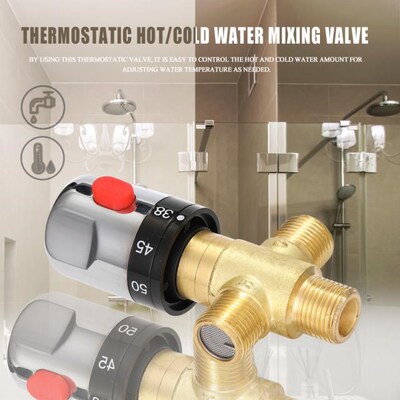 Bathroom Adjustable Brass Thermostatic Mixing Valves Hot/Col