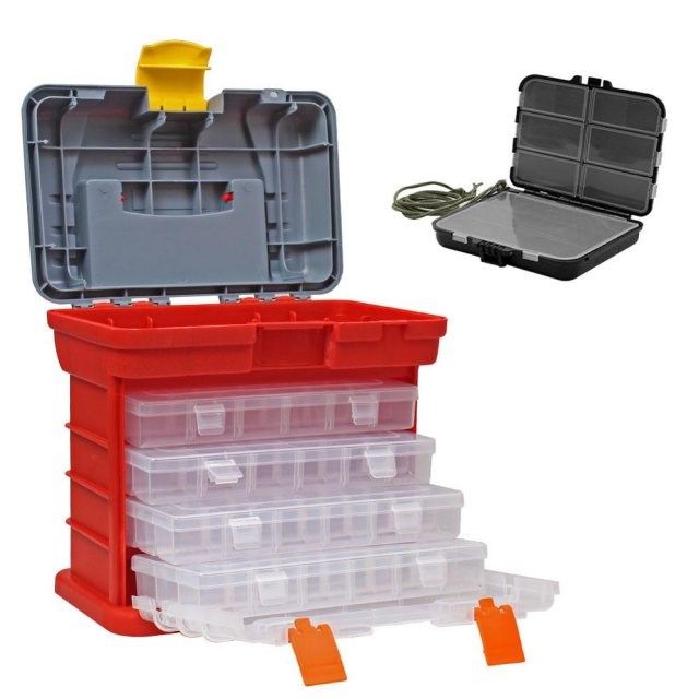 Multifunction 4 Layers Plastic box Large Fishing box screw p