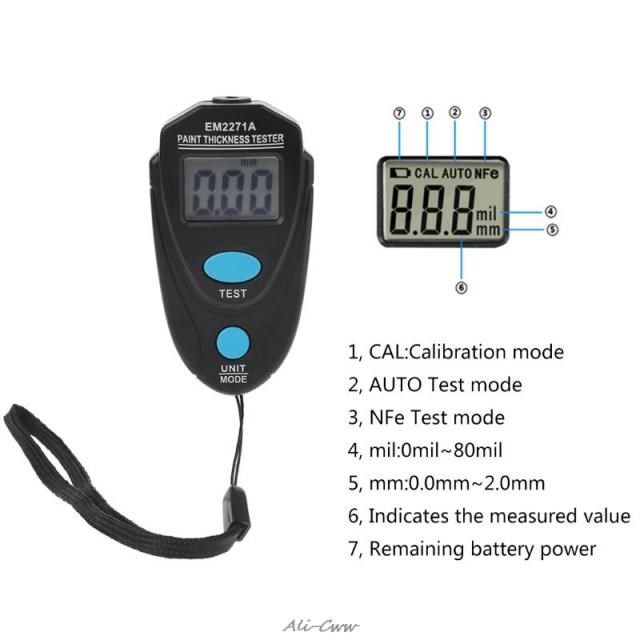 EM2271/EM2271A  Mini LCD Digital Automobile Thickness Gauge