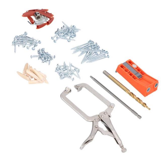 Clamp Screw Starter Kit 2-Hole Oblique Locator for Wood Join