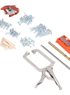 Clamp Screw Starter Kit 2-Hole Oblique Locator for Wood Join