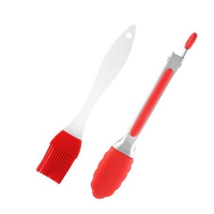 2pcs Brush Food Gra Oil Utensils Tongs Kitchen pack Cookware