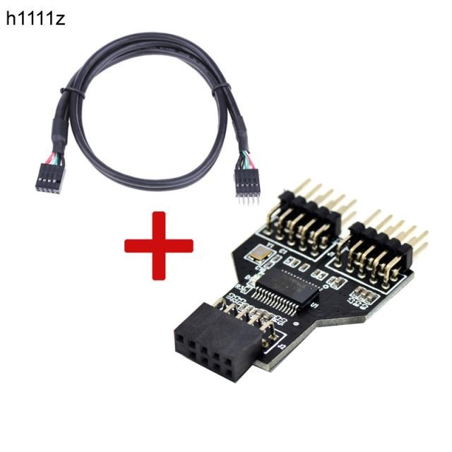Motherboard USB 9Pin Interface Header Splitter 1 to 2 Extens