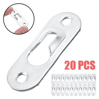 20Pcs Photo Picture Hanger Metal Frame Keyhole Hanger Fasten