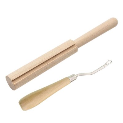 2pcs/set Wooden Latch Hook Yarn Cutter Tool 适用于 Tapestry