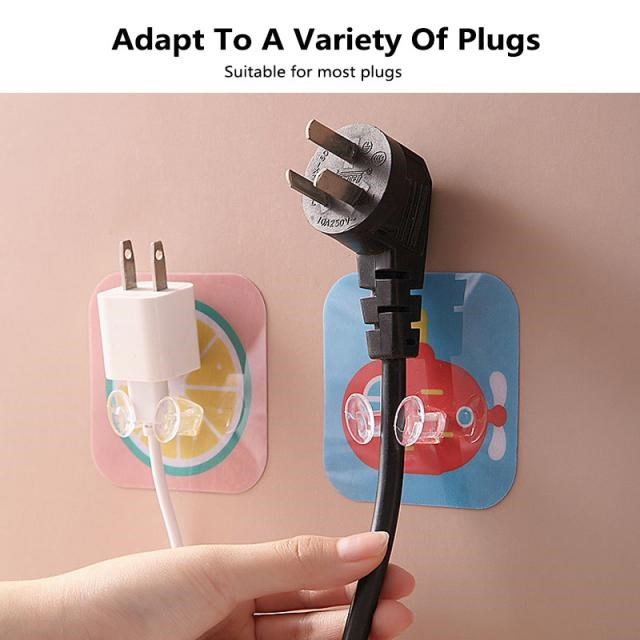Punch-free Power Plug Socket Adhesive Hook Kitchen Wall Hang