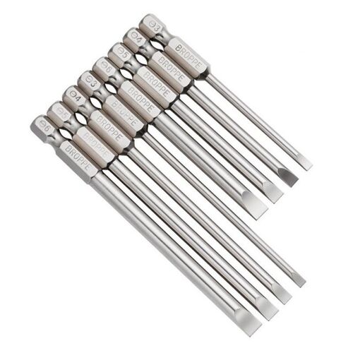 20-150mmSlotted Screwdrivers Bits S2 Alloy Steel Magnetic Fl
