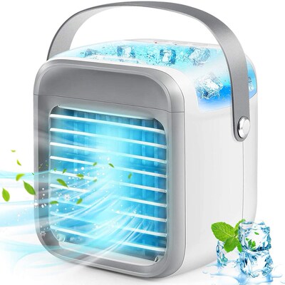 Mini Air Conditioner with Handle Air Cooler Fan USB Portable