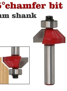 1PC 8MM Shank 45 Degree Chamfer Forming Bevel Edge Cutter Wo