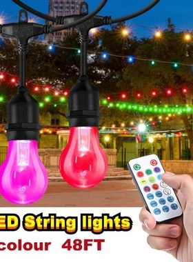 Commercial Grade Dimmable RGB String Lights, Color Changing