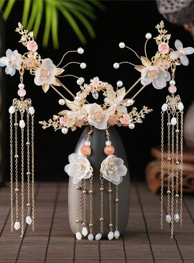 Chinese Styles Ancient Hanfu Kanzashi Pearl Tassle Hair Stic